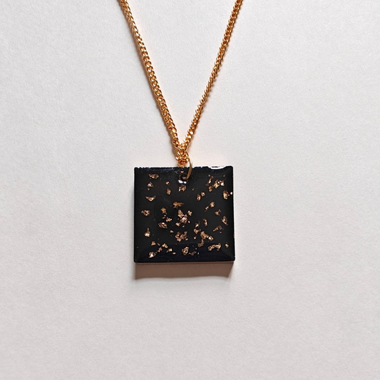Gold flakes locket (square)