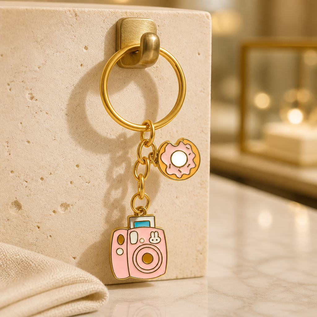 Polaroid love keyring