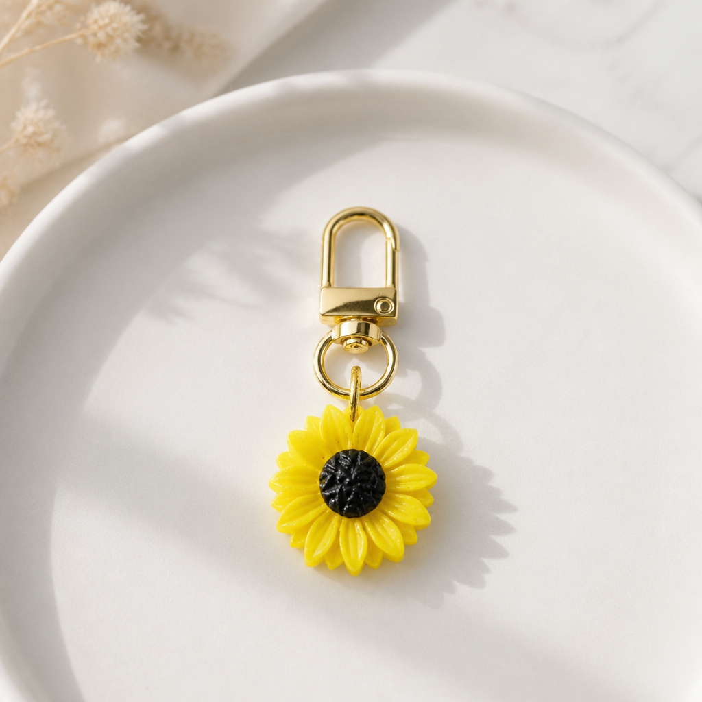 Sunflower bag charm
