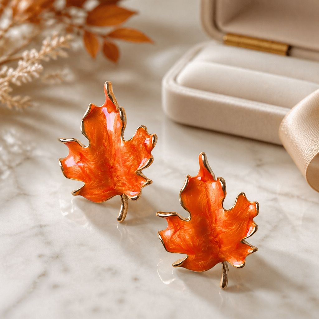 Maple leaf earrings