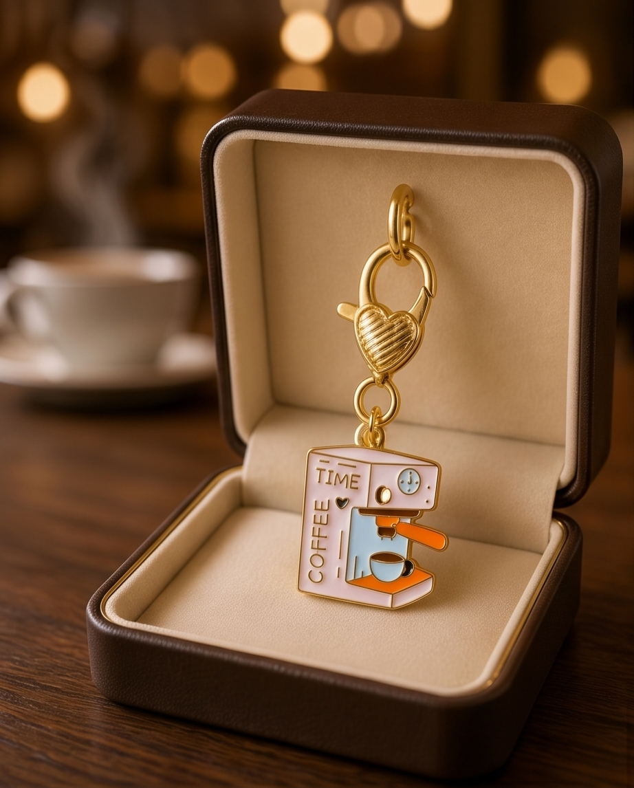 Coffee time bag charms