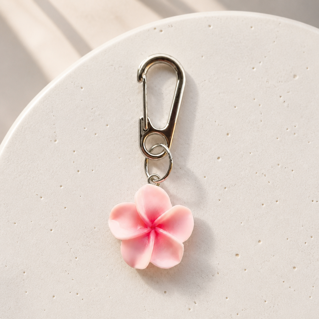 Plumeria bag charm