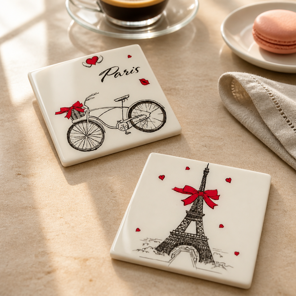 Paris resin coasters