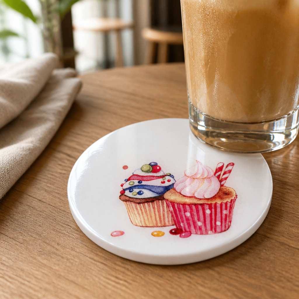 Cupcake resin coasters