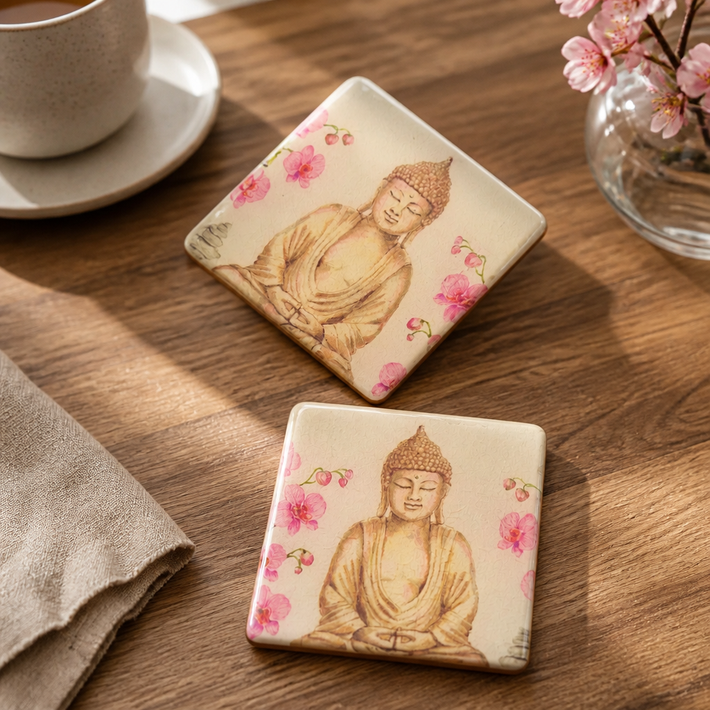 Buddha resin coasters