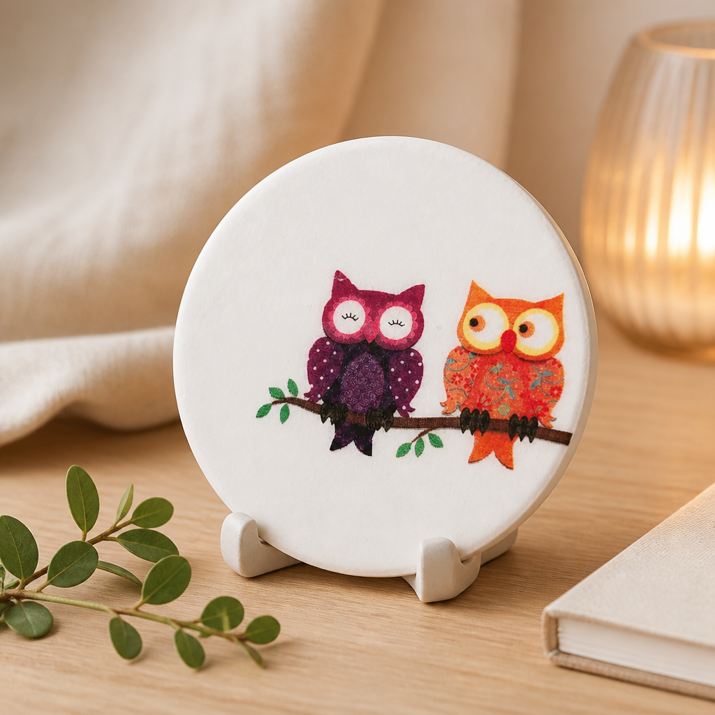 Owl resin coasters