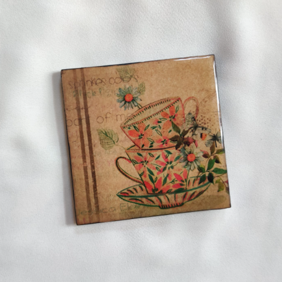 Tea time resin coasters