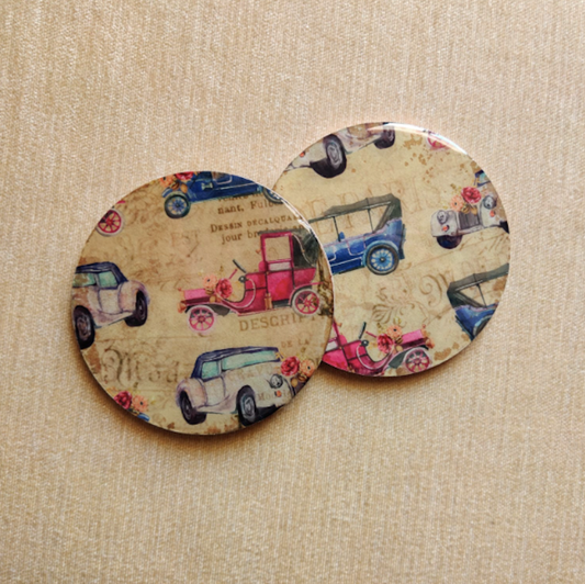 Vintage cars resin coasters