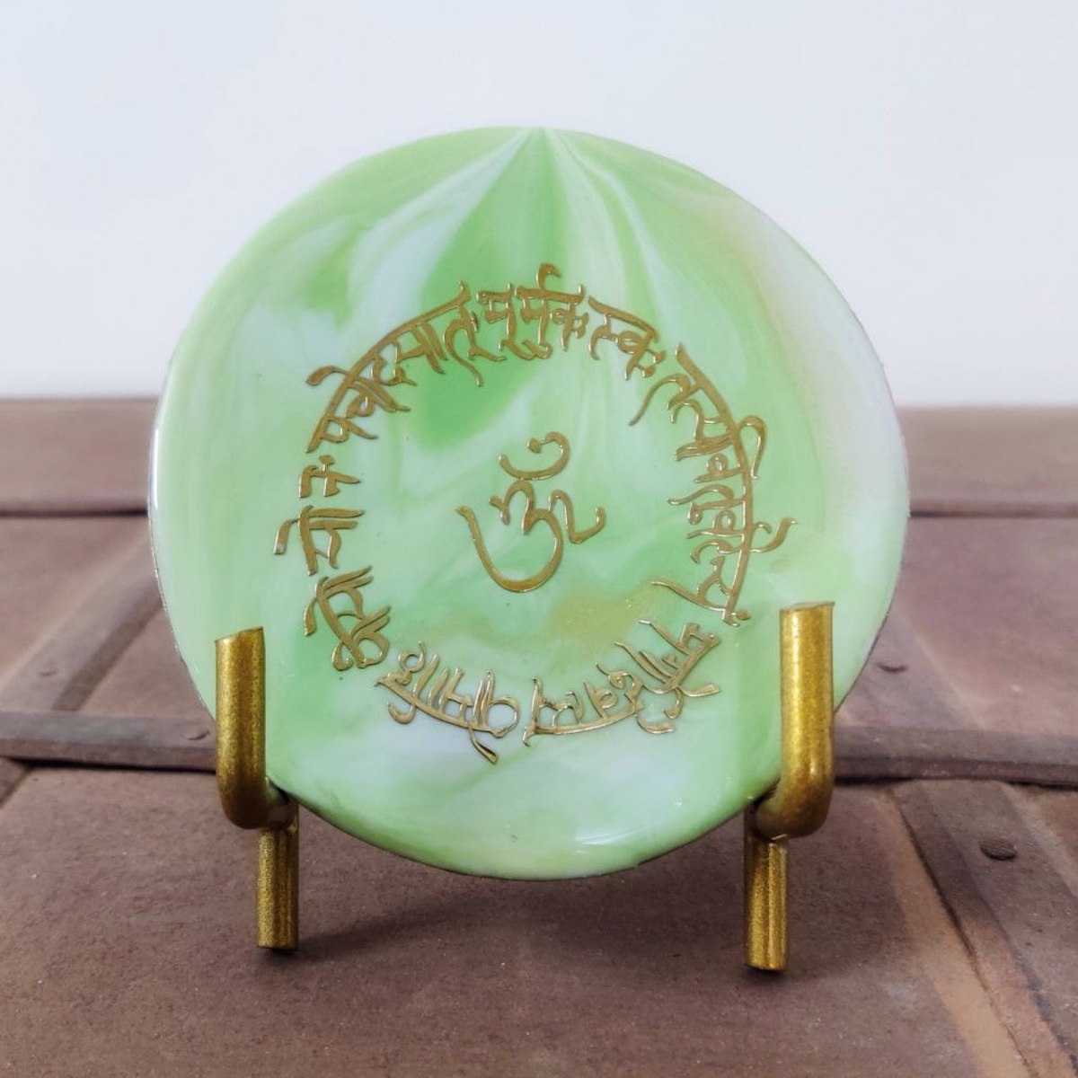 Gayatri mantra frame (round, 4'')