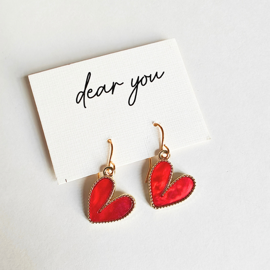 Scarlet heart earrings