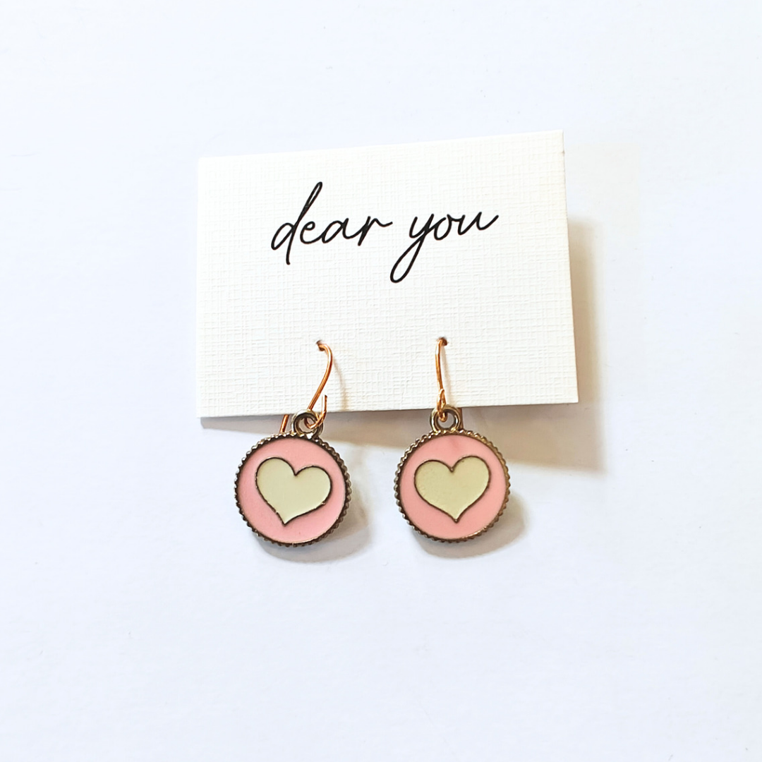 Pastel heart earrings