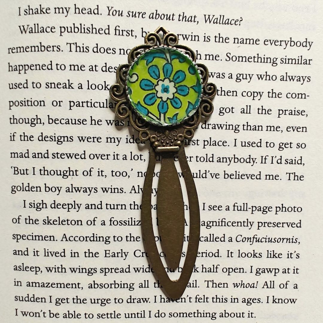 Block print vintage bookmark