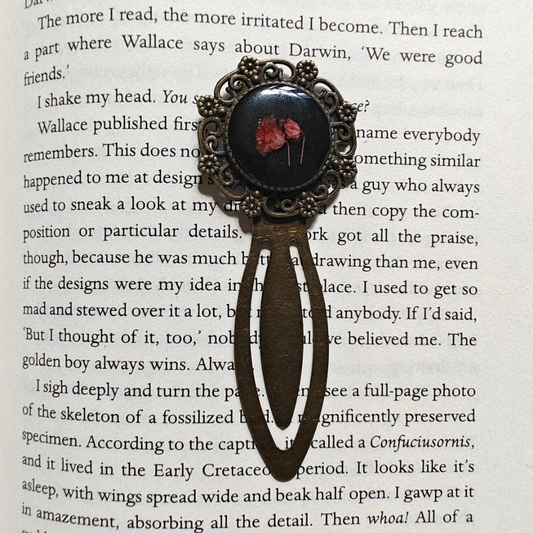 Midnight bloom vintage bookmark