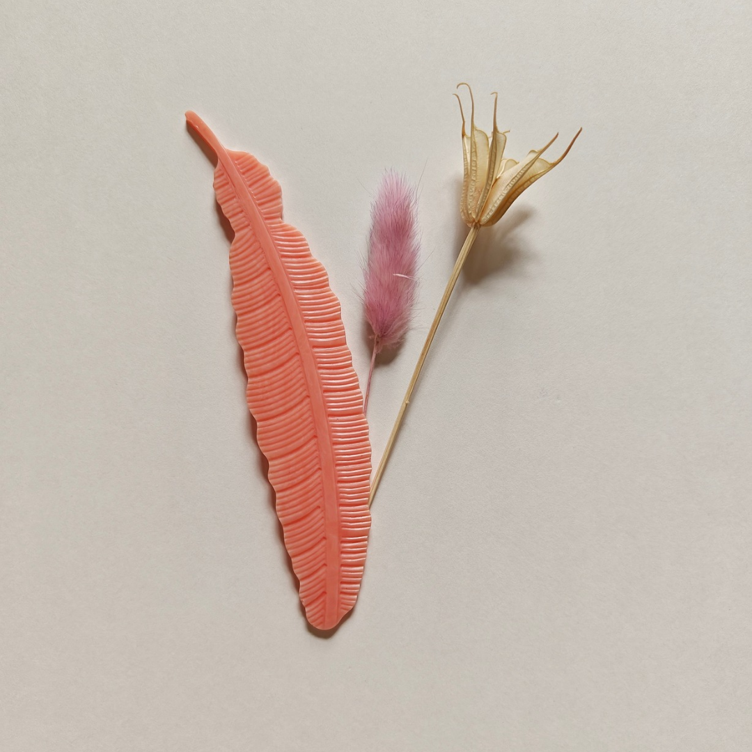 Peach feather bookmark