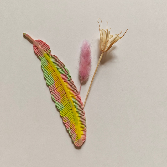 Pastel radiance feather bookmark