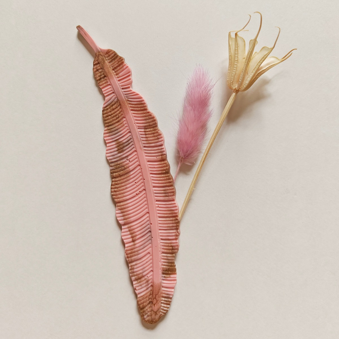 Multicolored feather bookmark