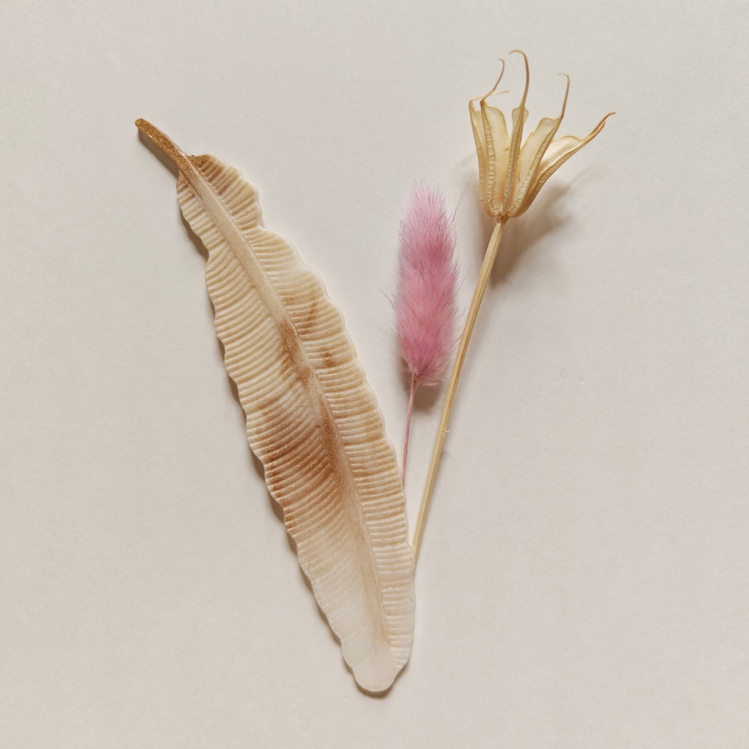 Ivory-gold feather bookmark