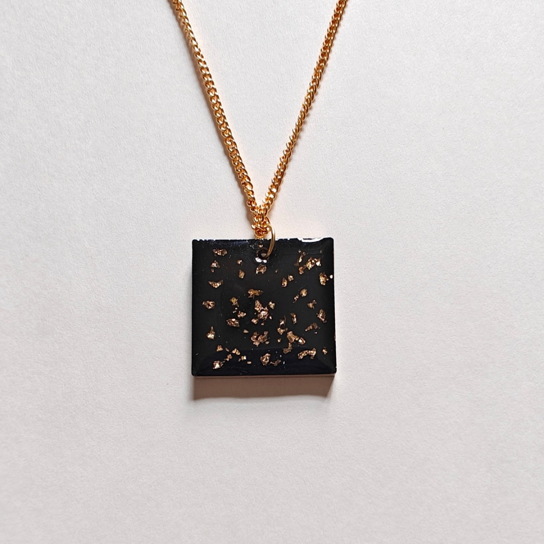 Gold flakes locket