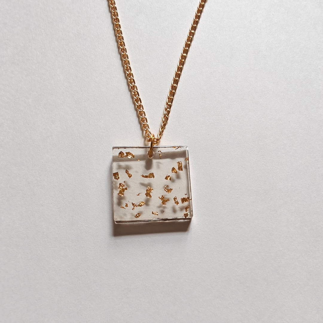 Gold flakes locket