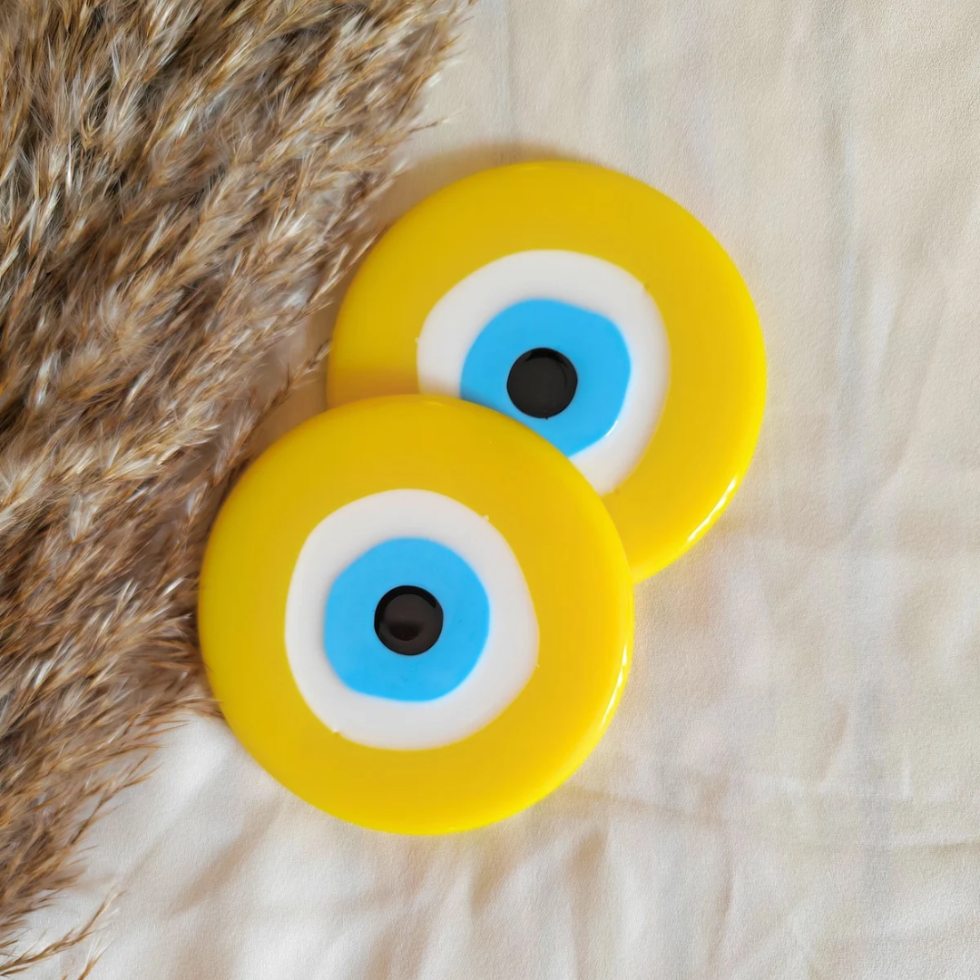 Evil eye resin coasters