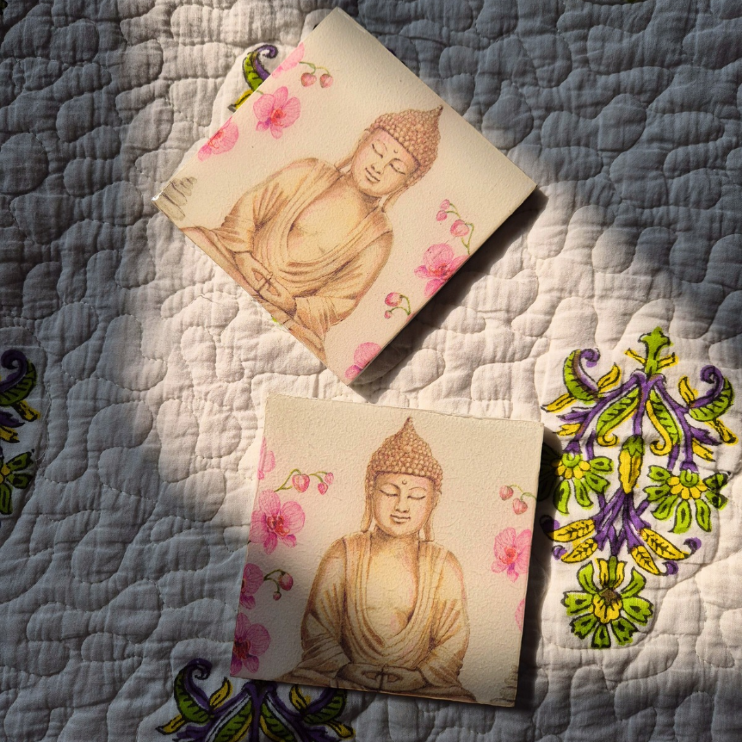 Buddha resin coasters