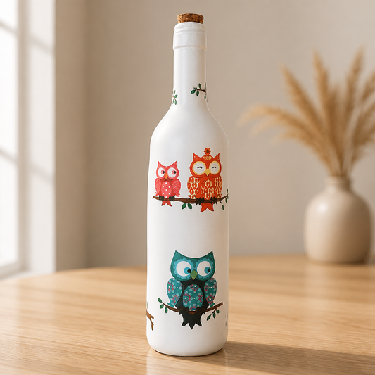 Owl bottle art