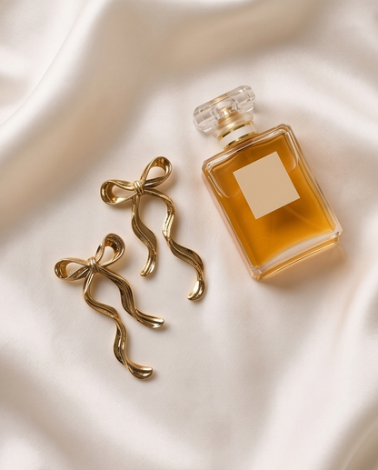 Gold bow knot earrings