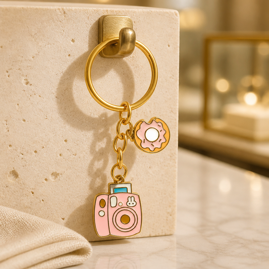 Polaroid love keyring