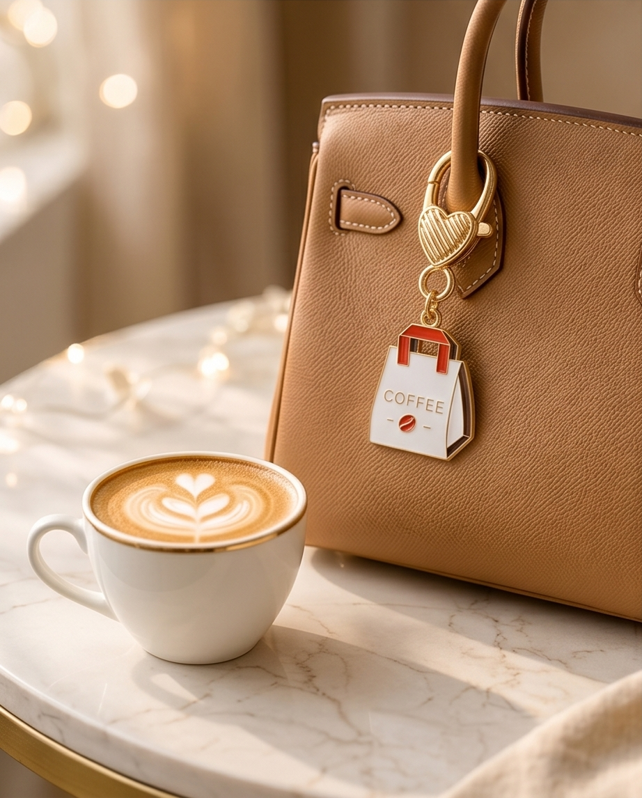 Coffee time bag charms