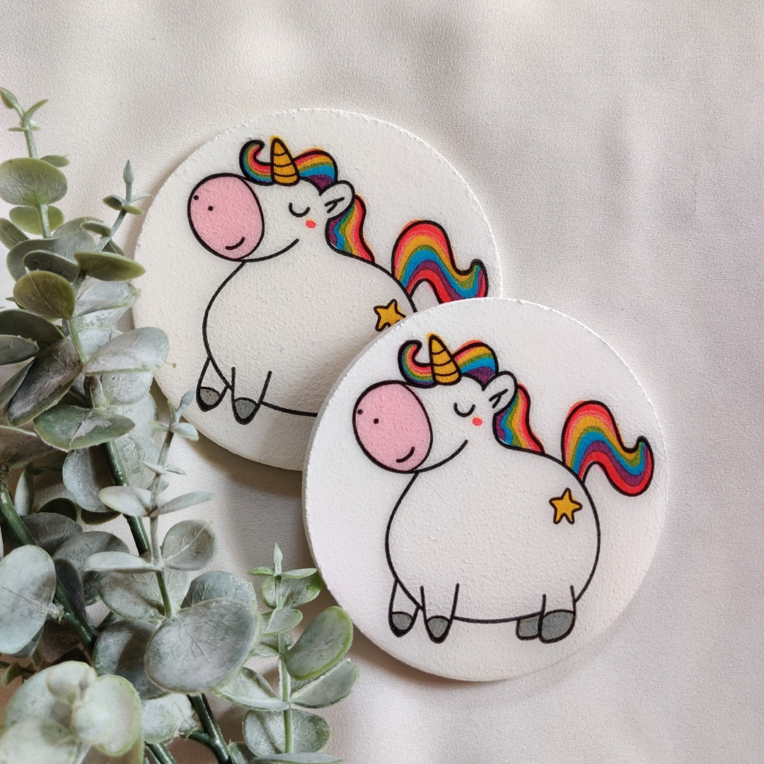 Unicorn resin coasters