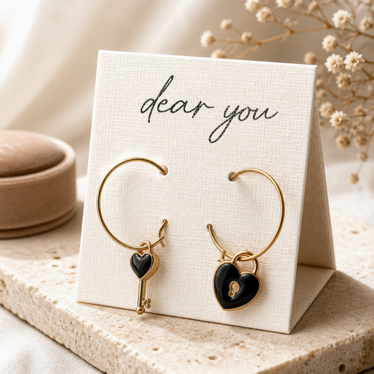 Lock and key earrings