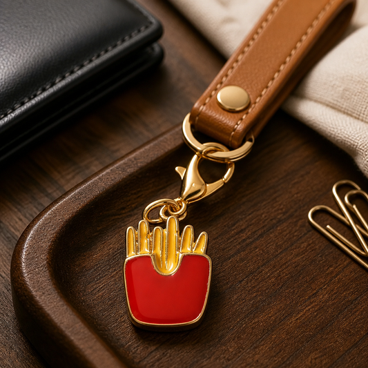 French fries wallet charm