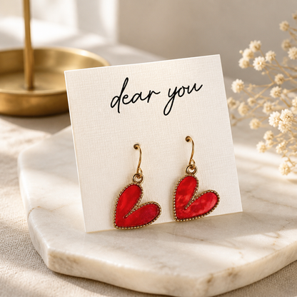 Scarlet heart earrings