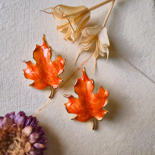 Maple leaf earrings