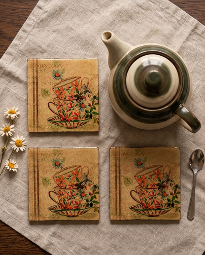 Tea time resin coasters
