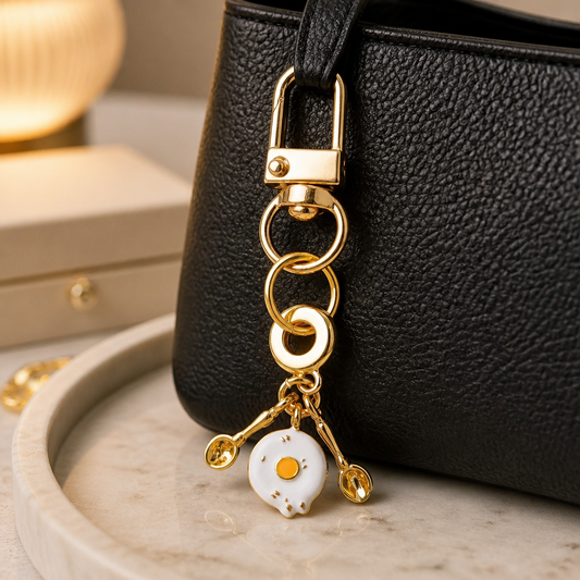 Omelette bag charm