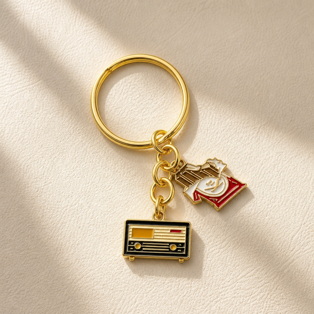 Radio + chocolate keyring
