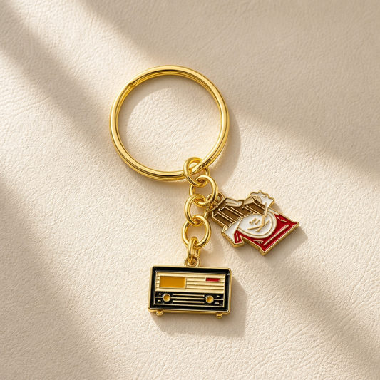 Radio + chocolate keyring