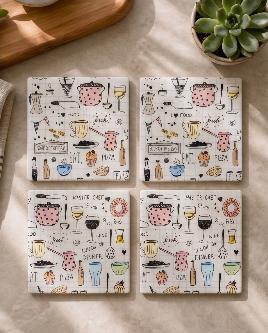 Kitchen essentials resin coasters