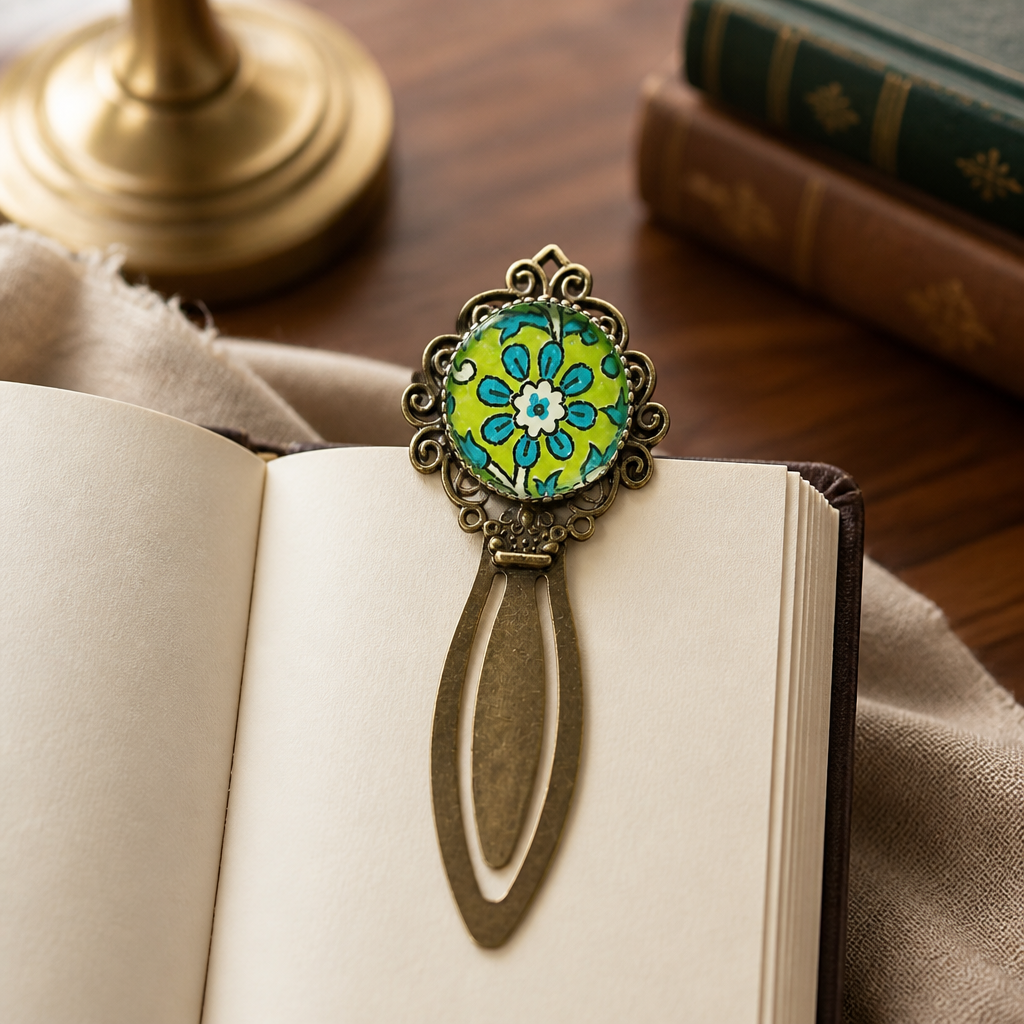 Block print vintage bookmark