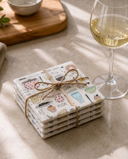 Kitchen essentials resin coasters