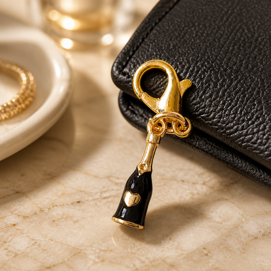 Champagne wallet charm