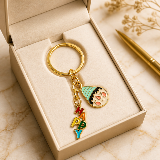 Choose happy keyring