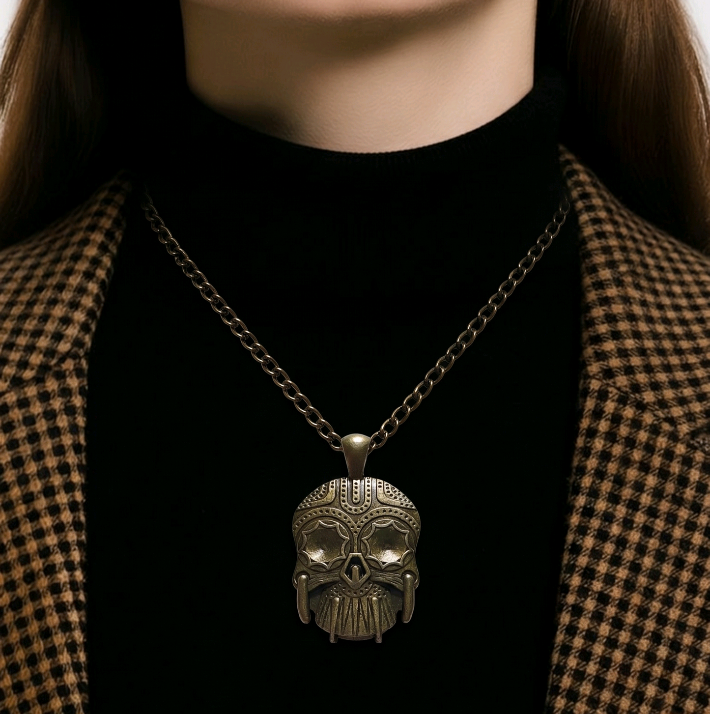 Pink gypsy skull locket