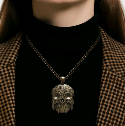 Pink gypsy skull locket