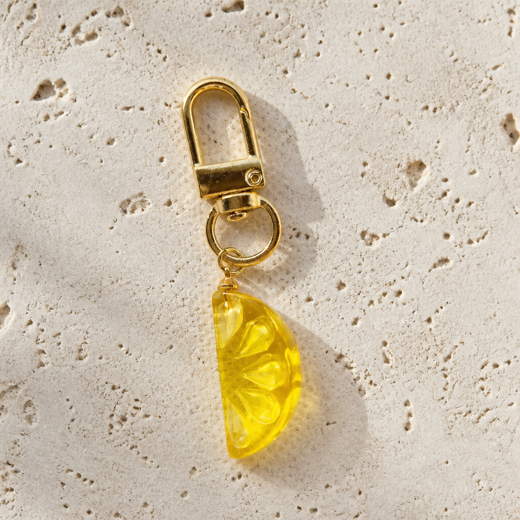 Orange slice bag charm