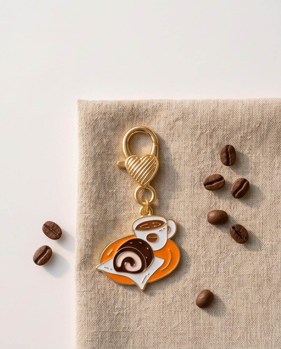 Coffee time bag charms