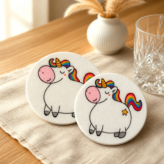 Unicorn resin coasters