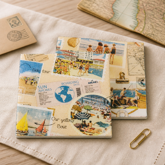 Wanderlust resin coasters
