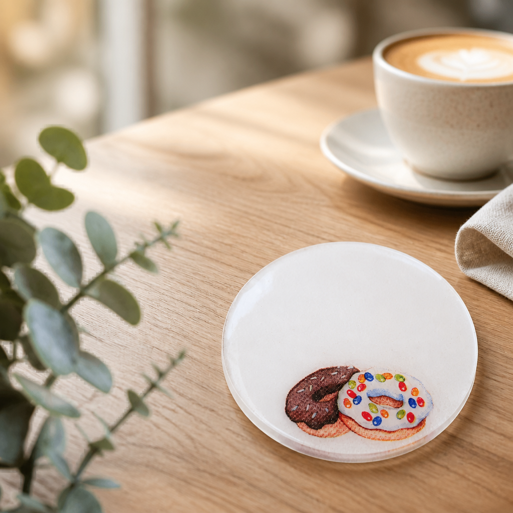 Doughnut resin coasters